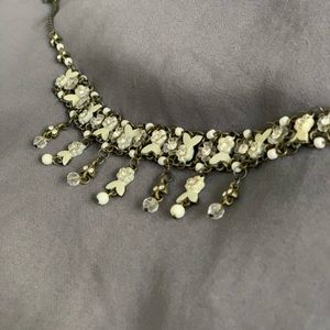 Mixed Media Necklace in Antique Bronze